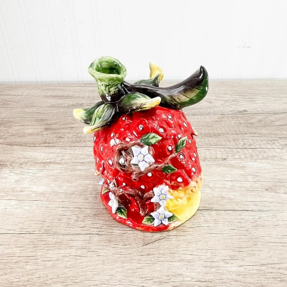 Ceramic Strawberry Sponge Holder - Vintage Strawberry Farmhouse Decor‎